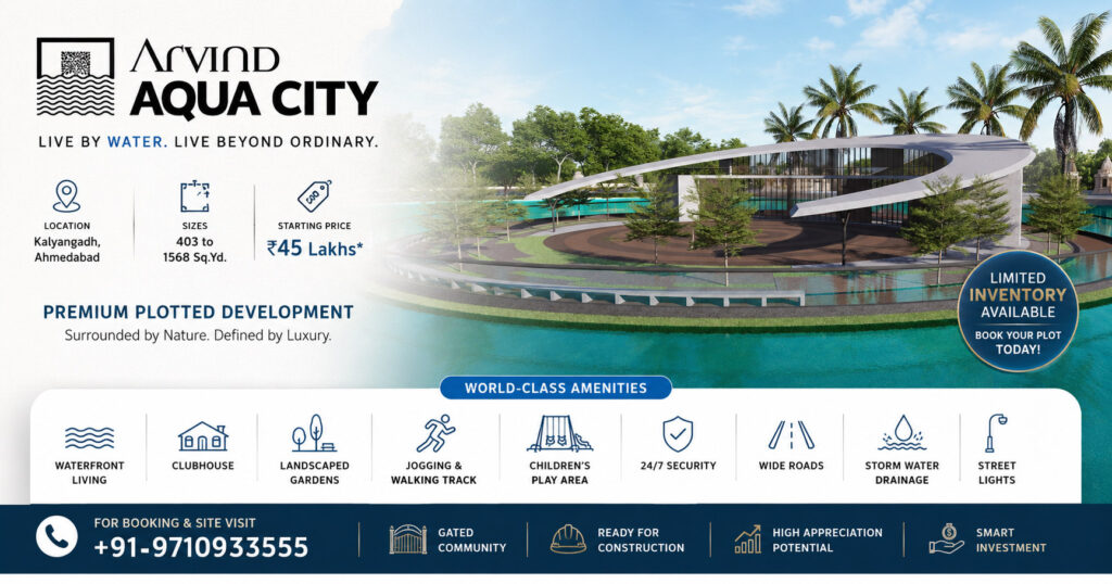 arvind aqua city kalyangadh ahmedabad banner