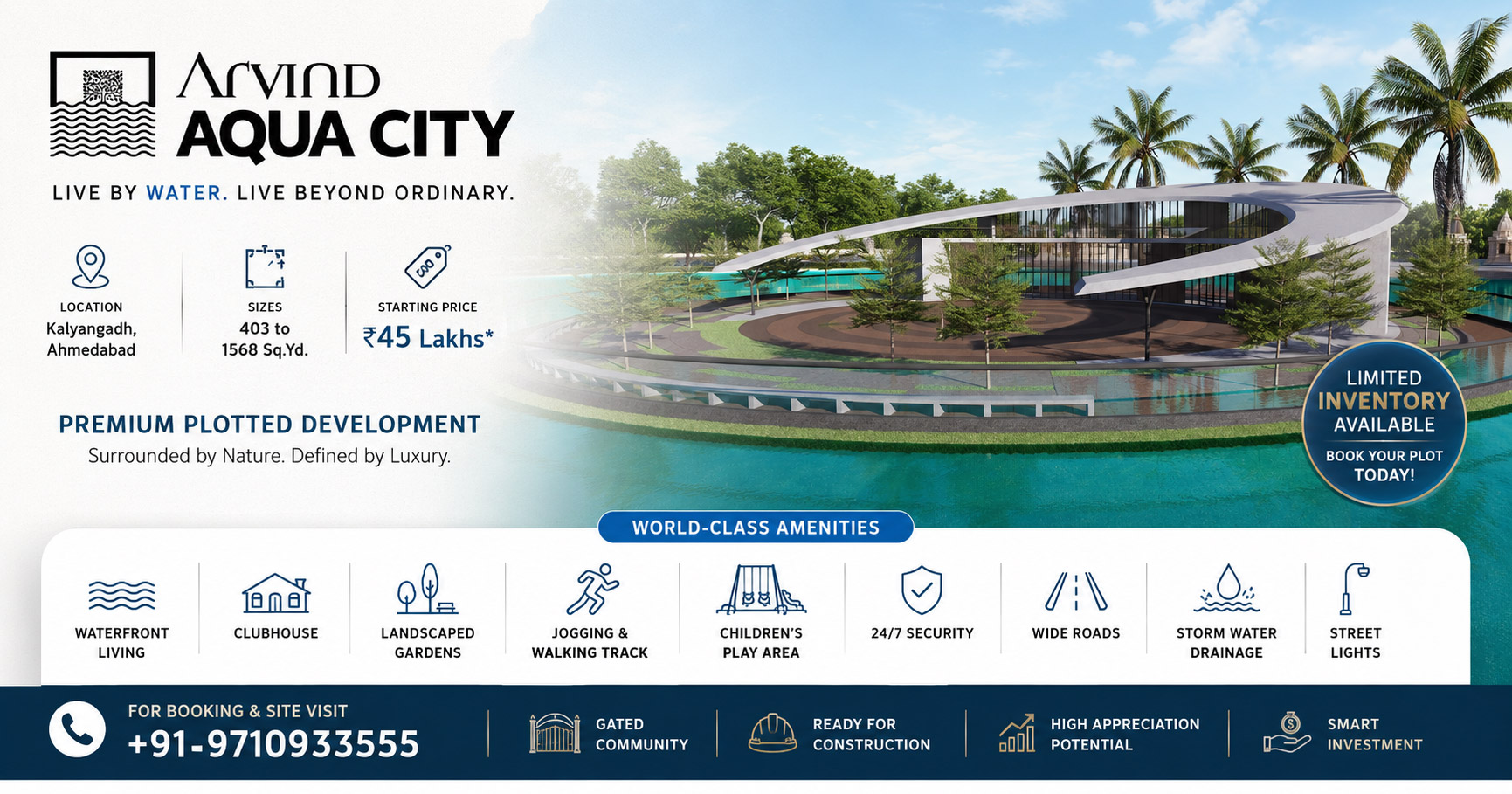 arvind aqua city kalyangadh ahmedabad banner