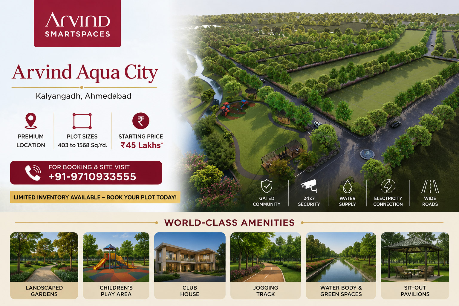 arvind aqua city kalyangadh ahmedabad new launch plots