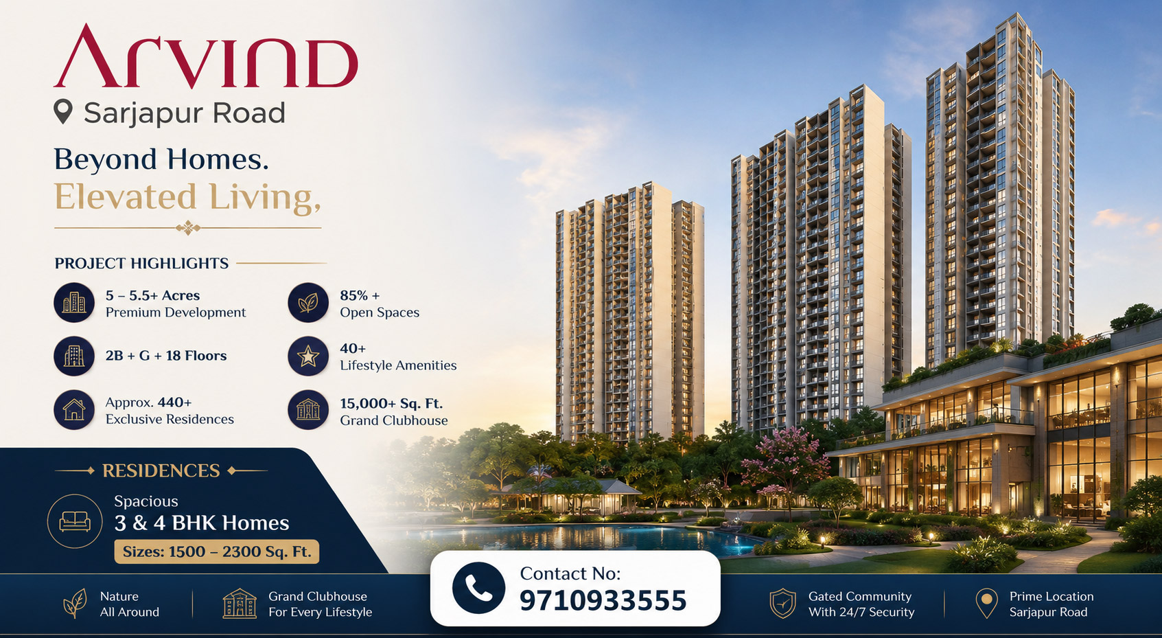 arvind new launch sarjapur road banner